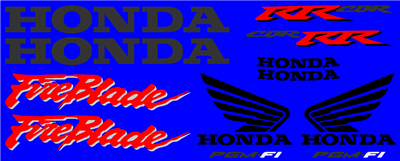 Honda Fireblade 2001 Model Full Decal Set